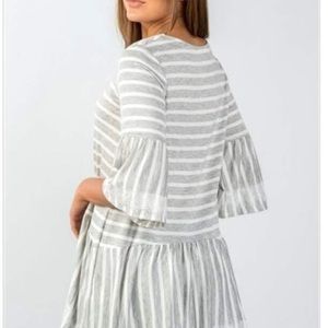 White and Gray striped tunic